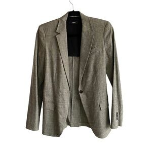THEORY Linen Staple Blazer Grey 2